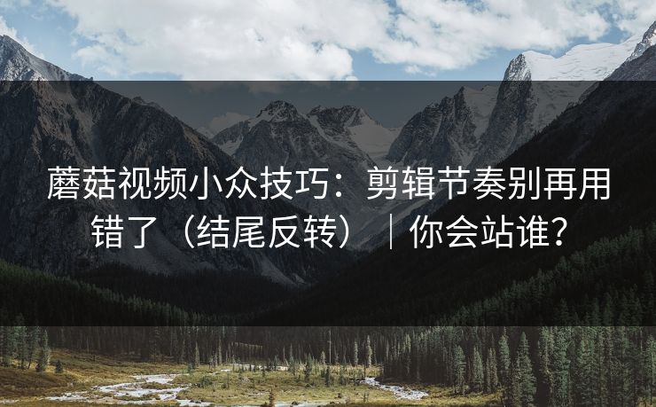 蘑菇视频小众技巧：剪辑节奏别再用错了（结尾反转）｜你会站谁？